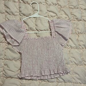 BB DAKOTA/ Steve Madden pink ruffle top